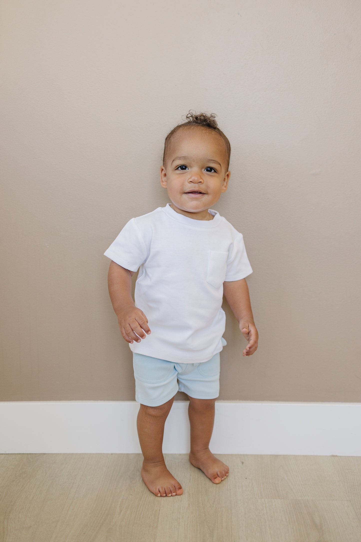 Waffle Pocket Tee | White Sand